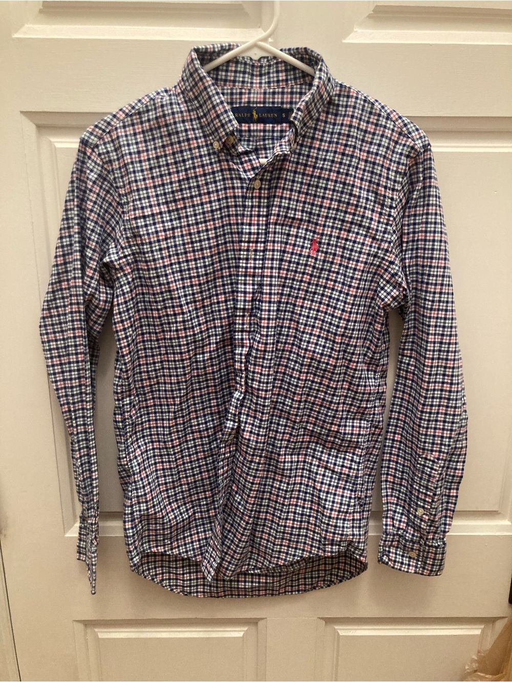 Ralph Lauren Men’s Plaid Button-Down Shirt - Blue/White/Red